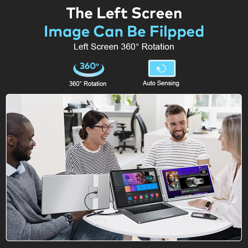 Flip 360°rotation 245°,14 Inch Portable Monitor Extender Compatible With 12-17''
