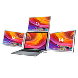 Top Flip 180° Trifold 360° Rotation 3 Display LCD Monitor Extender 14 Inch Compatible With 12-17'' M2, M3 Mac