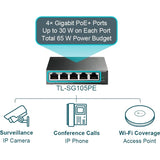 TP-Link 5-Port Gigabit Easy Smart Switch with 4-Port PoE+