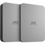 LaCie STLP2000400 2 TB Portable Hard Drive - External - Moon Silver