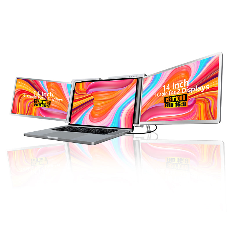 Flip 360°rotation 245°, 14 Inch Portable Monitor Extender Compatible With 12-17''