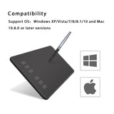 HUION Inspiroy Series H640P 5080LPI Tablette de dessin graphique USB professionnelle pour Windows / Mac OS, avec stylet sans batterie et sensibilité à la pression 8192