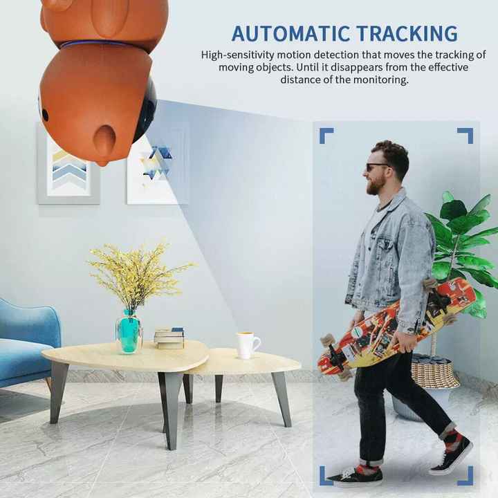 Wireless 360-degree Smart Home Monitoring Bear Automatic Tracking Camera 5MP