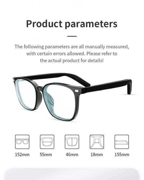 Smart Glasses with Magnetic Charging and Audio Call Remote Control Camera