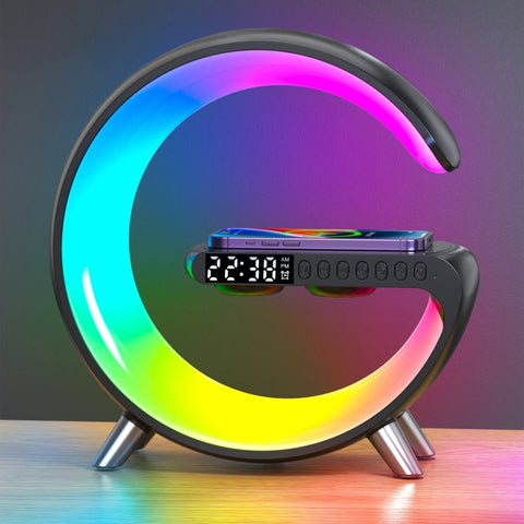 N69 Smart Speaker Wireless Charger & Alarm Clock- EU Plug (Black)