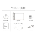VEIKK S640 6x4 pouces 5080 LPI tablette graphique électronique avec 8192 niveaux de sensibilité à la pression