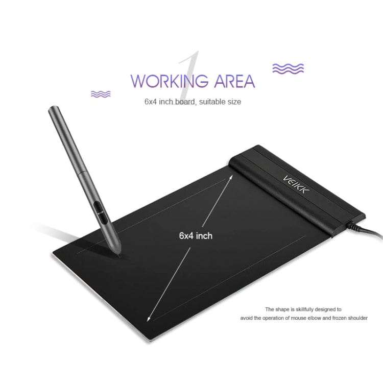 VEIKK S640 6x4 inch 5080 LPI Electronic Graphic Tablet With 8192 Levels of Pressure Sensitivity
