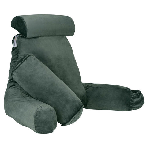 Memory Foam Reading Bed Rest Pillow with Cylindrical Pillow - PrimeCables