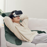 Memory Foam Reading Bed Rest Pillow with Cylindrical Pillow - PrimeCables