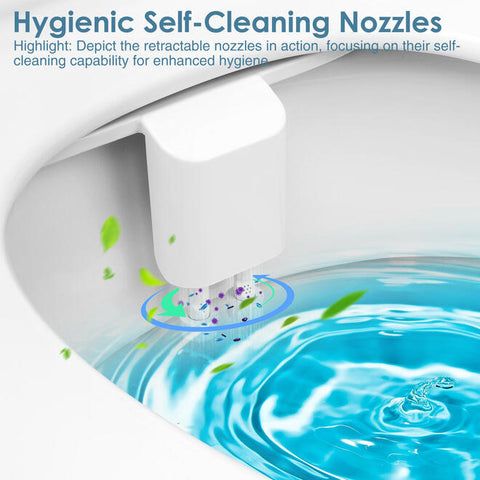 LIVINGbasics Dual Nozzle Toilet Bidet - Ultra-Slim Design with Posterior & Feminine Wash Modes