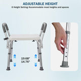 Bath Shower Safety Seat, Tub Transfer Bench for Elderly, Adjustable Height - LIVINGbasics