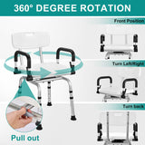 LIVINGbasics Adjustable 360° Swivel Shower Chair with Flip-Up Armrests