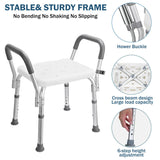 Bath Shower Safety Seat, Tub Transfer Bench for Elderly, Adjustable Height - LIVINGbasics