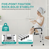 LIVINGbasics Adjustable 360° Swivel Shower Chair with Flip-Up Armrests