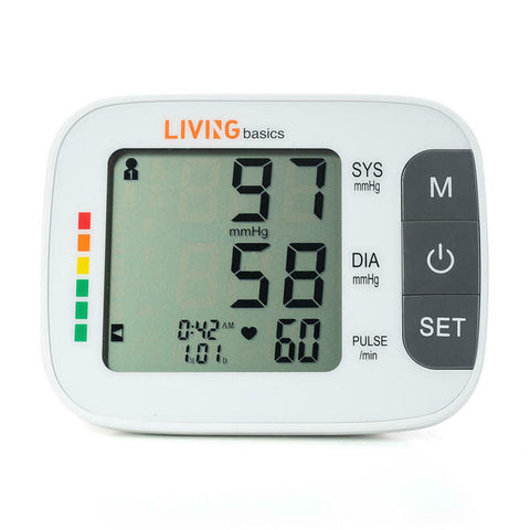 Blood Pressure Monitor Arm-Type Fully Automatic Digital LCD Screen With Big buttons - LIVINGbasics