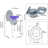 Commode Chair Aluminum alloy With Bucket Height Adjustable,Supports 300 lbs- LIVINGbasics