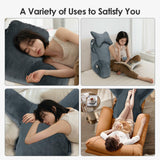 26inch Memory Foam Reading Pillow with Detachable Neck Roll & Support Arm - PrimeCables