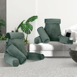 Memory Foam Reading Bed Rest Pillow with Cylindrical Pillow - PrimeCables